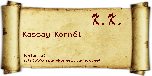 Kassay Kornél névjegykártya