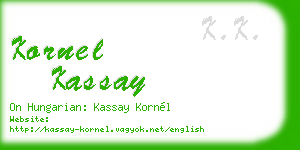 kornel kassay business card